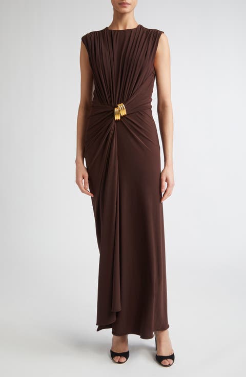 The Serena Draped Jersey Maxi Dress