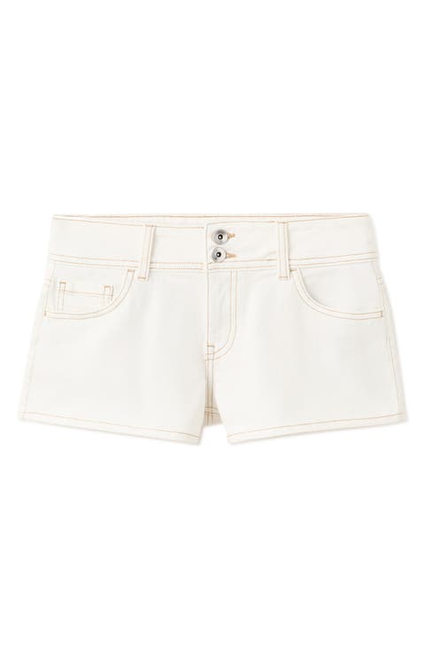 Low Waist Denim Mini Shorts