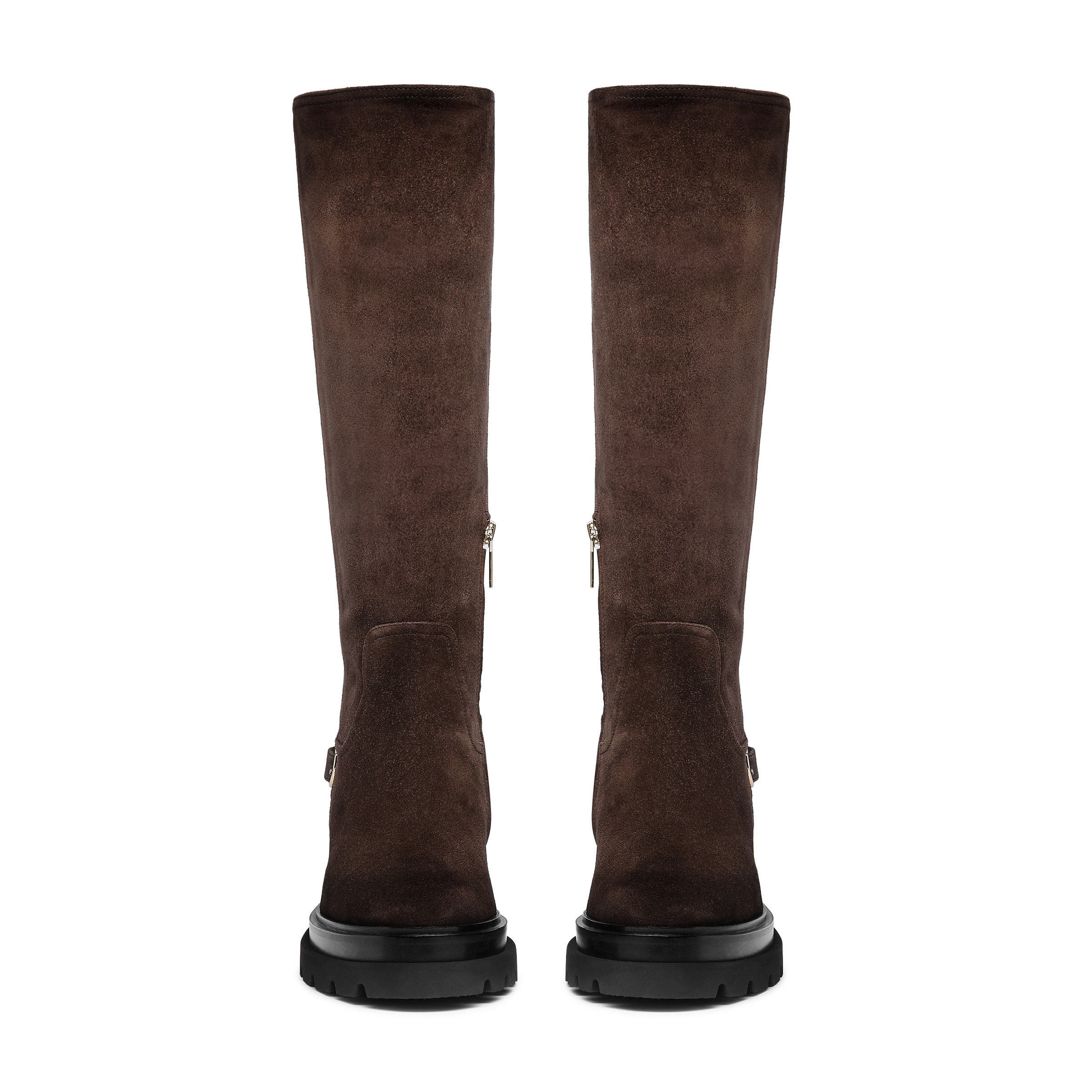 Santoni Women's suede boot, Alternate, color, Brown