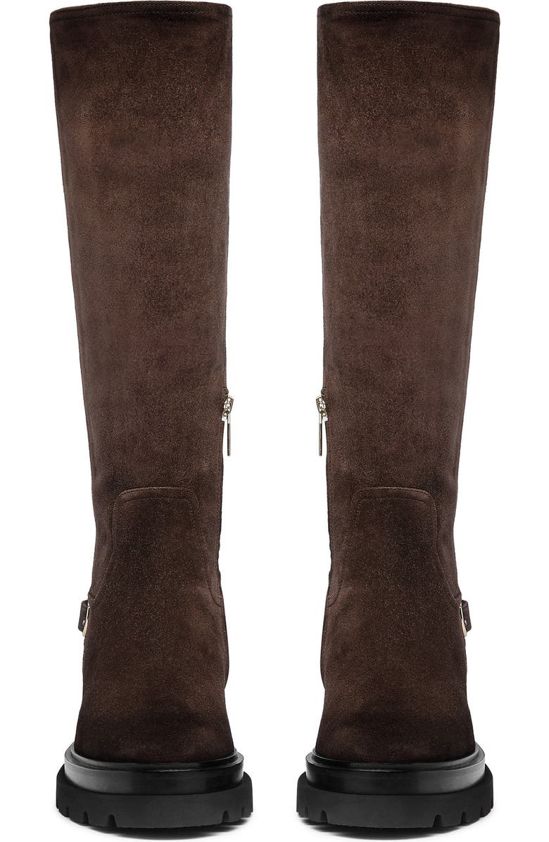 Santoni Women's suede boot, Alternate, color, Brown