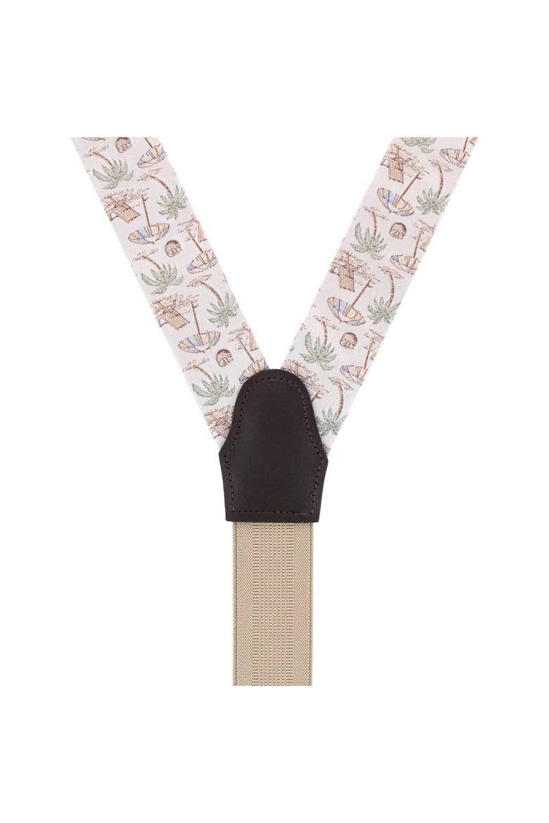 Beach Get A Way Silk Novelty Button End Suspenders, Alternate, color, Silver