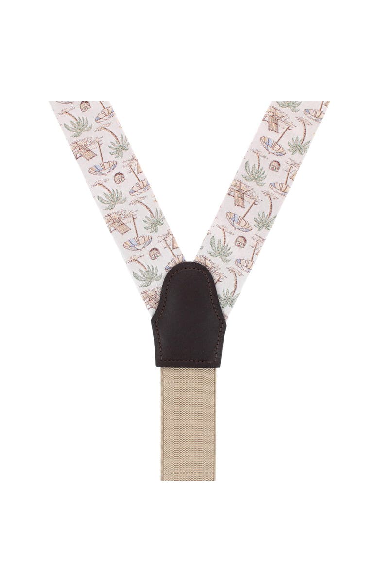 Trafalgar Beach Get A Way Silk Novelty Button End Suspenders, Alternate, color, Silver