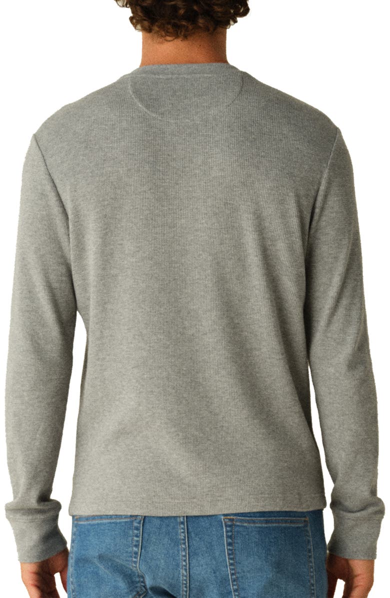 Fair Harbor Hudson Organic Cotton Blend Waffle Henley, Alternate, color, Heather Grey