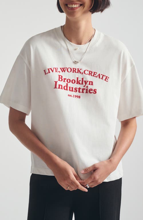 Brooklyn Industries Live, Work, Create Graphic T-shirt In White