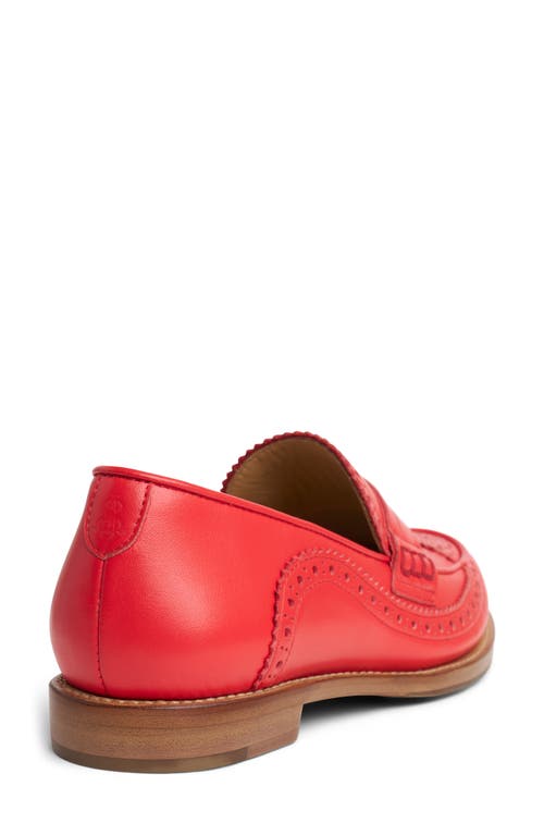 The Office Of Angela Scott Wingtip Penny Loafer In Red