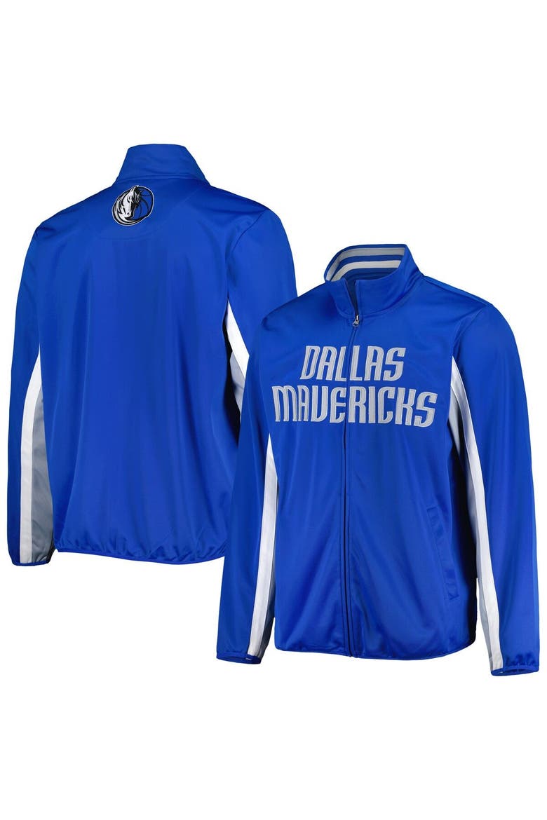 Men's G-III Sports by Carl Banks Blue Dallas Mavericks Contender Wordmark Full-Zip Track Jacket, Main, color, Blue