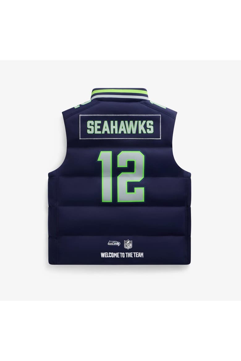 Unisex 12 Fan College Navy Seattle Seahawks Player Puffer Vest, Alternate, color, College Navy