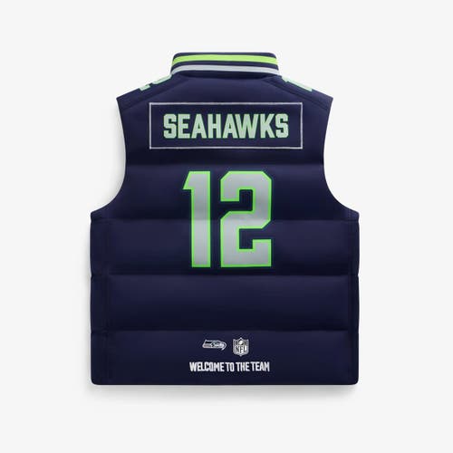 Off Season Unisex 12 Fan College Navy Seattle Seahawks Player Puffer Vest In Blue