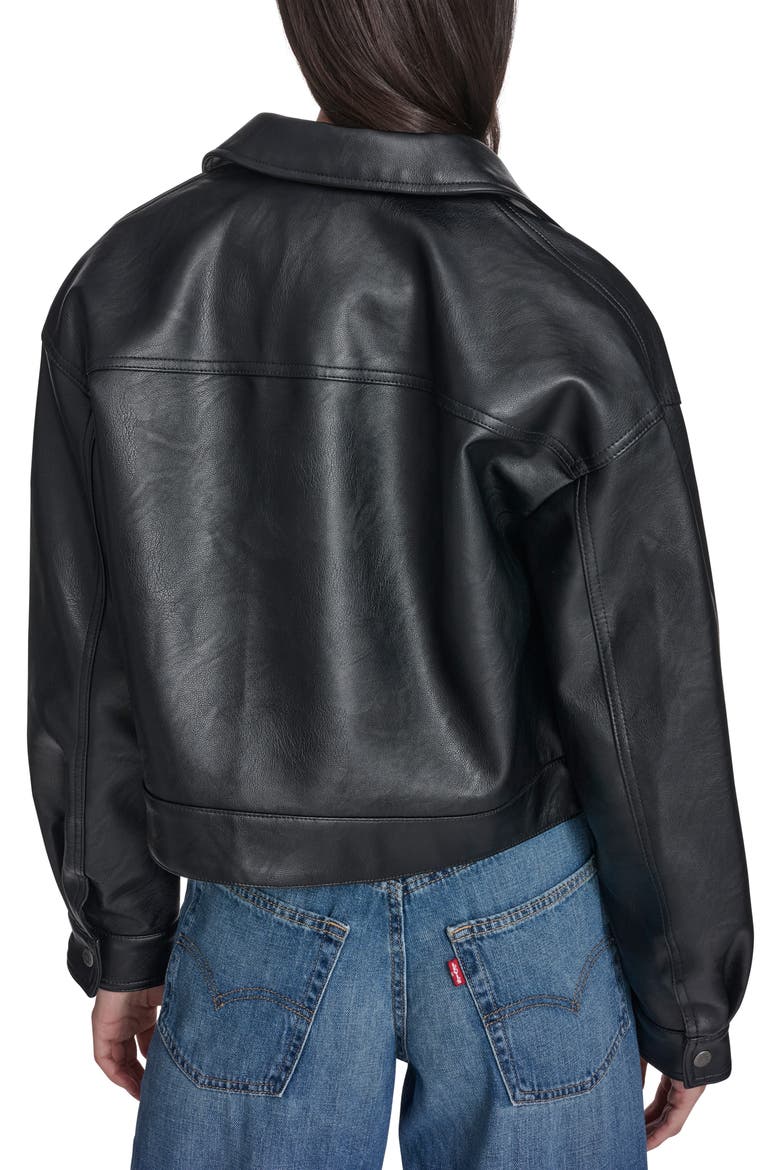 Boxy Faux Leather Bomber Jacket (Women) | Nordstrom