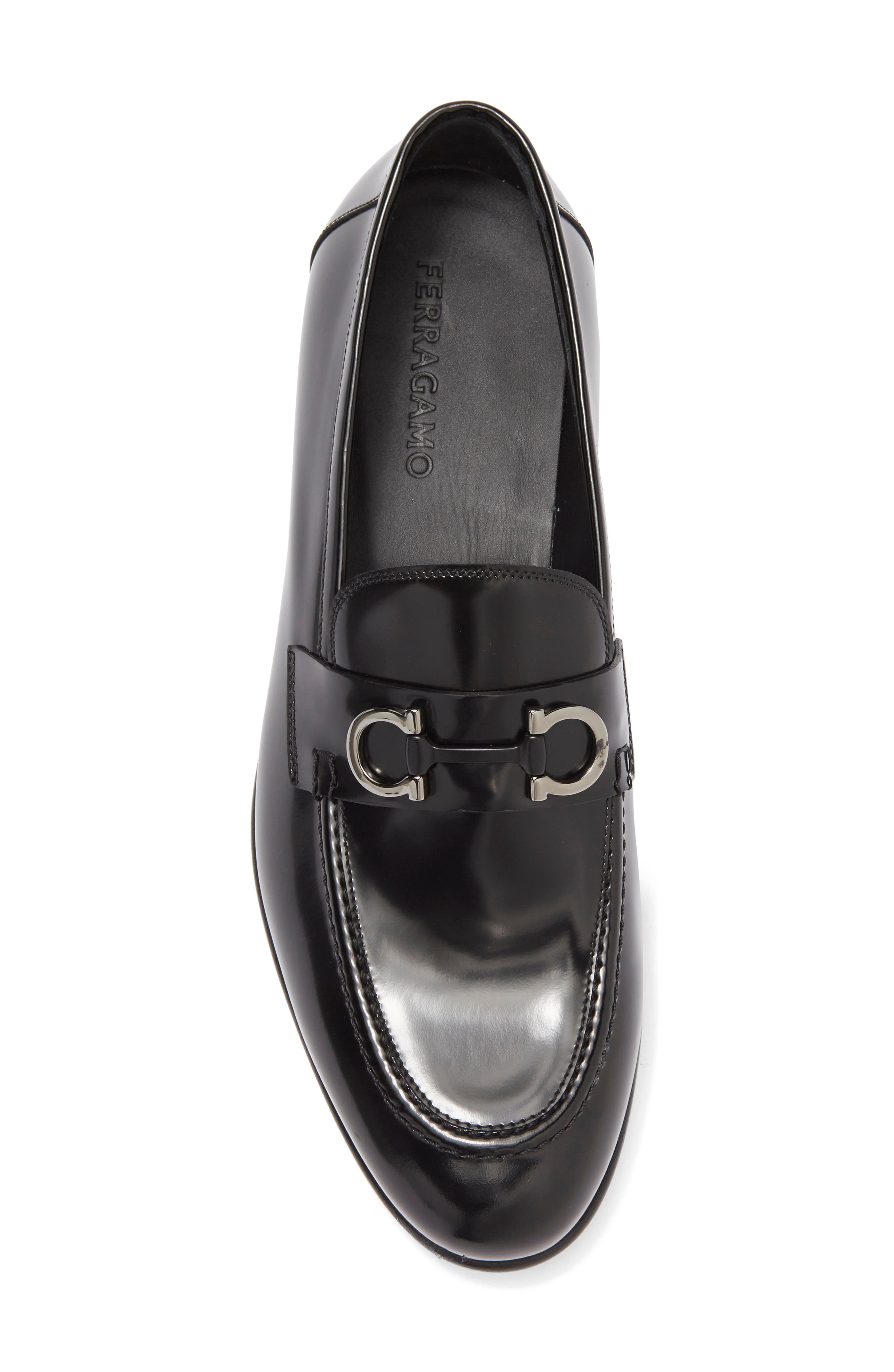 FERRAGAMO Gin Double Gancio Bit Loafer, Alternate, color, Nero