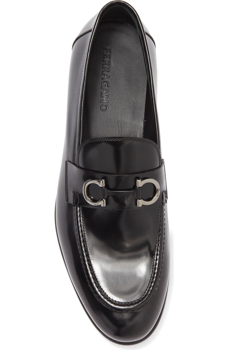 FERRAGAMO Gin Double Gancio Bit Loafer, Alternate, color, Nero