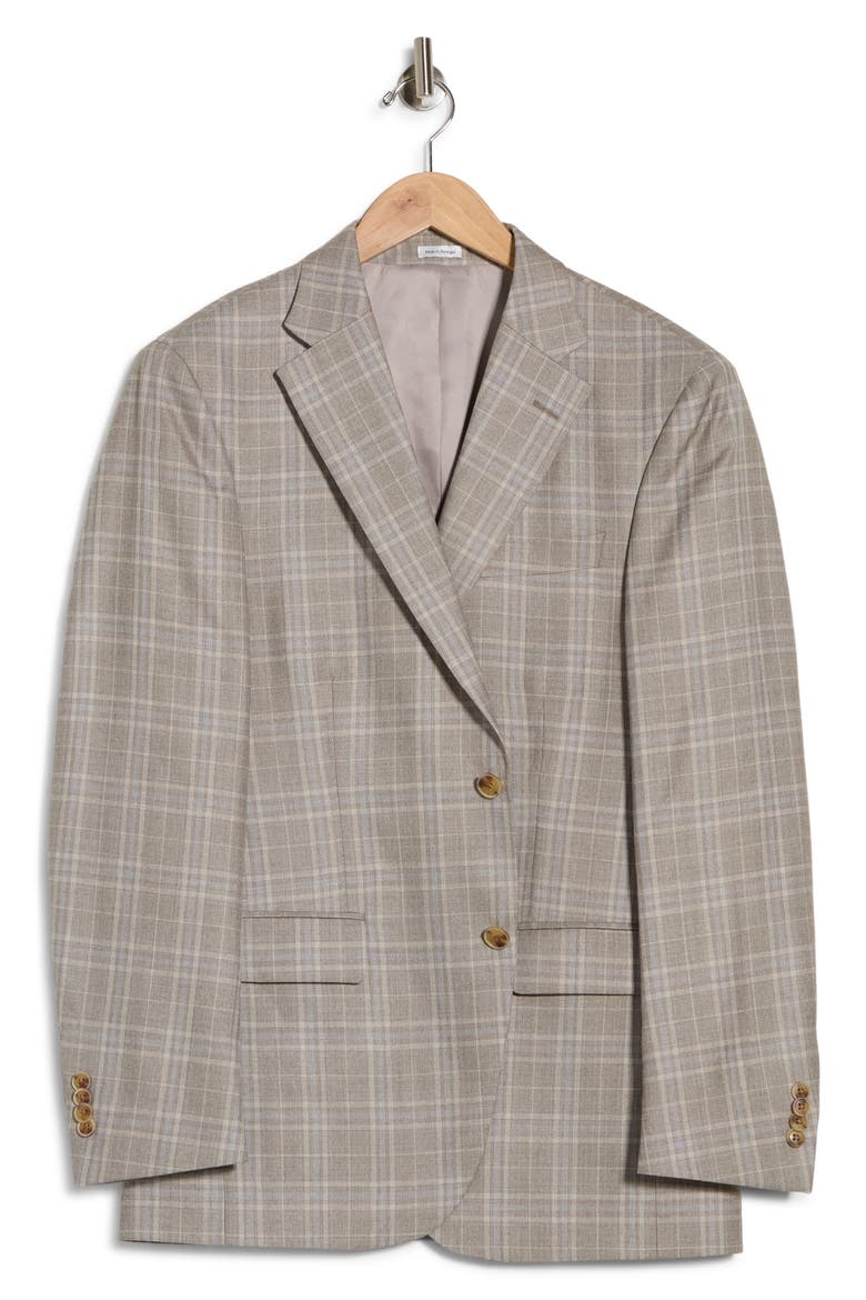 Tan Plaid Wool Blend Sport Coat, Alternate, color, TAN