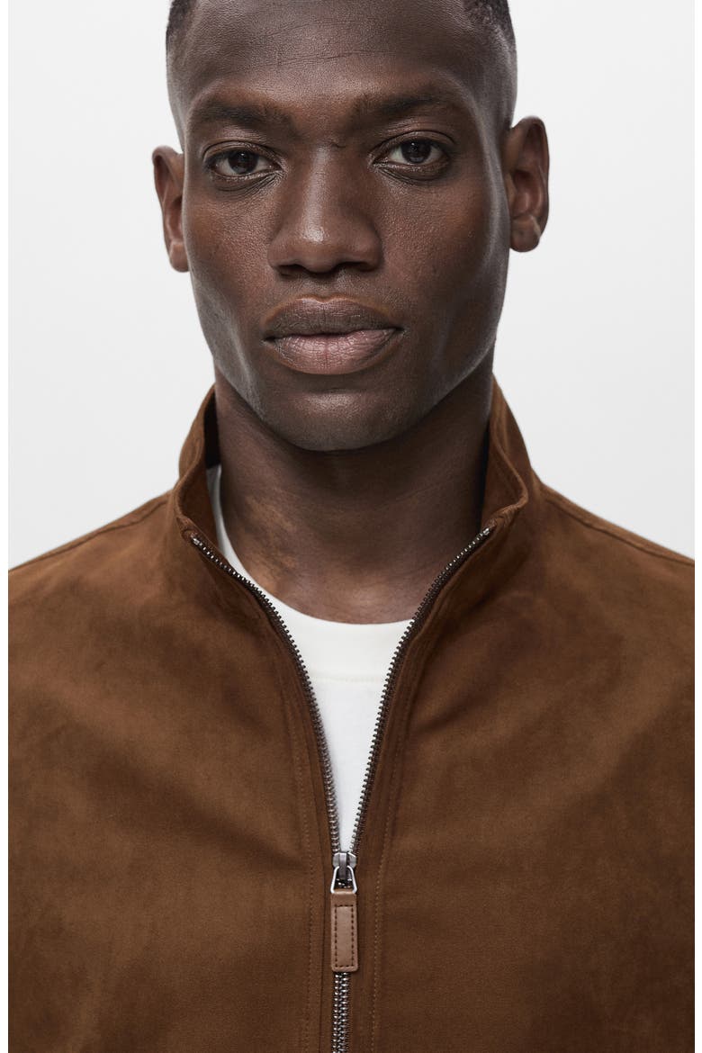 Faux Suede Jacket, Alternate, color, COGNAC