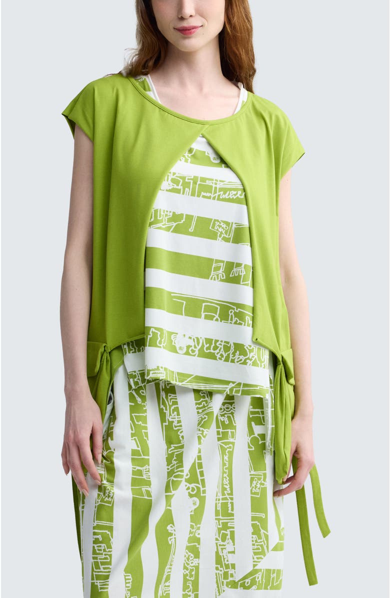 LUUKAA Elodie Boxy Jersey Blouse, Main, color, Lime