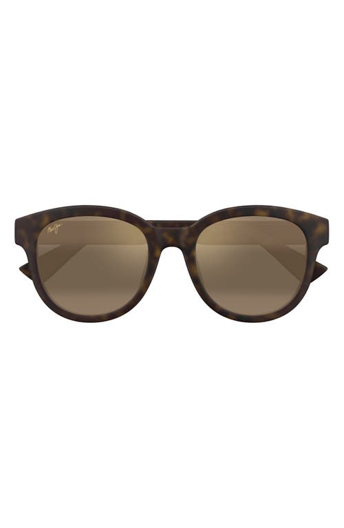 Maui Jim Ihupani AF 53mm PolarizedPlus2® Round Sunglasses in Brown/Hcl Bronze 