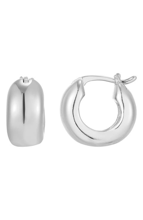 Wide Huggie Hoop Earrings