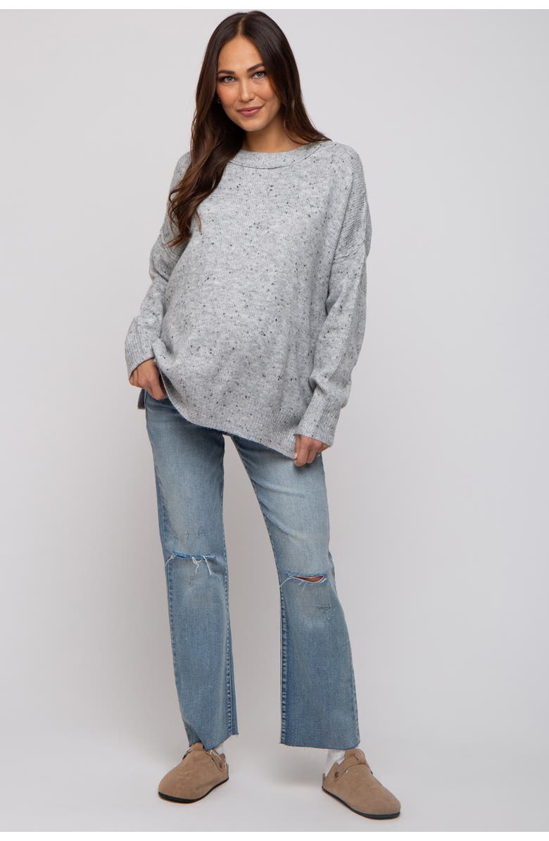 PinkBlush Speckled Knit Sweater, Alternate, color, Grey