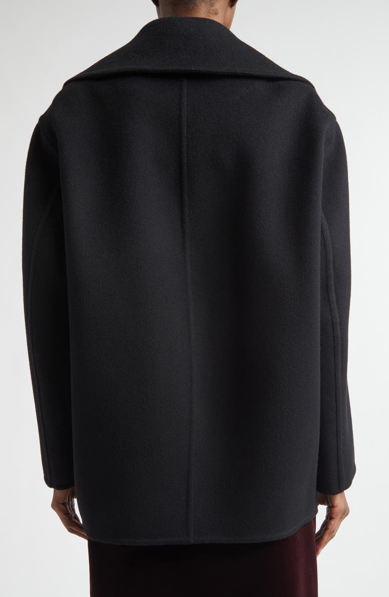 Saint Laurent Double Face Wool Peacoat, Alternate, color, Noir/ Profond