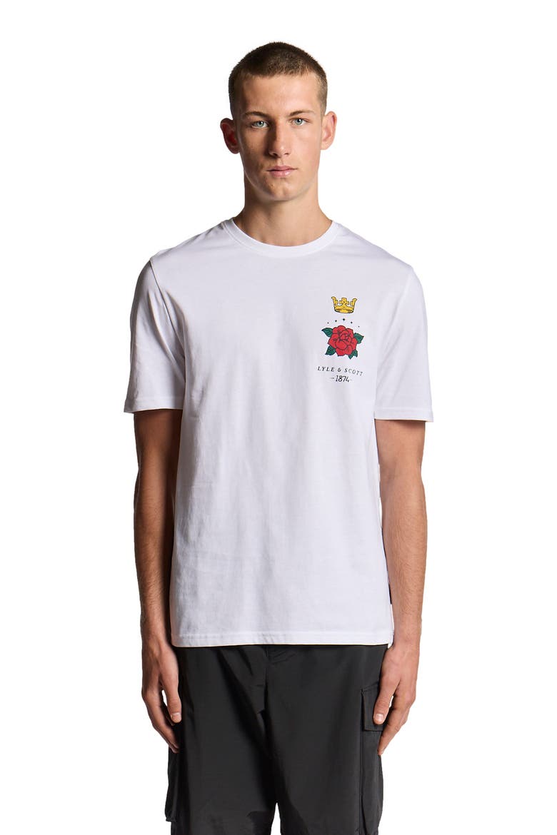 Rose And Crown Graphic T-shirt, Alternate, color, White