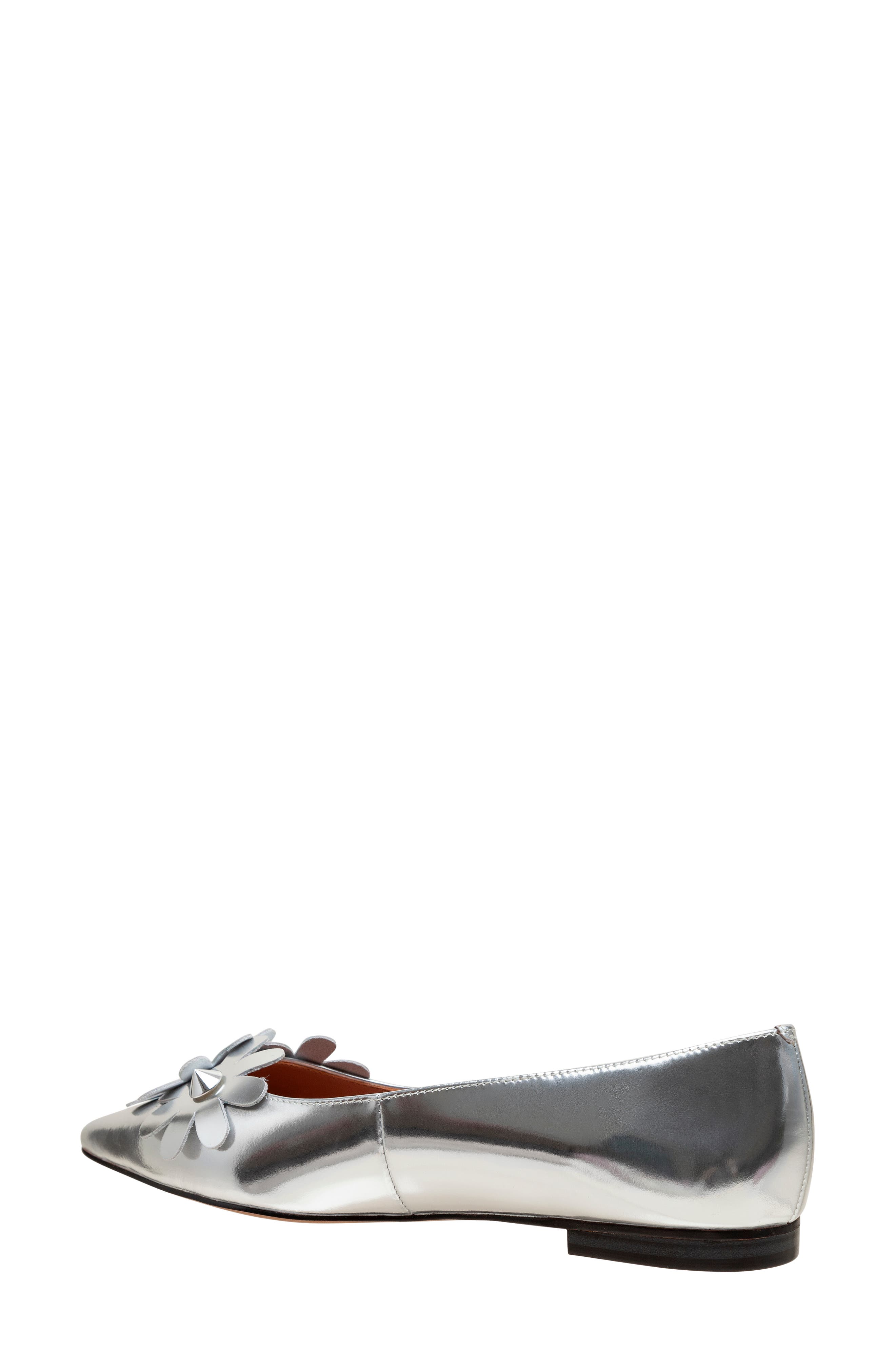 Narcisus Pointed Toe Flat, Alternate, color, SILVER