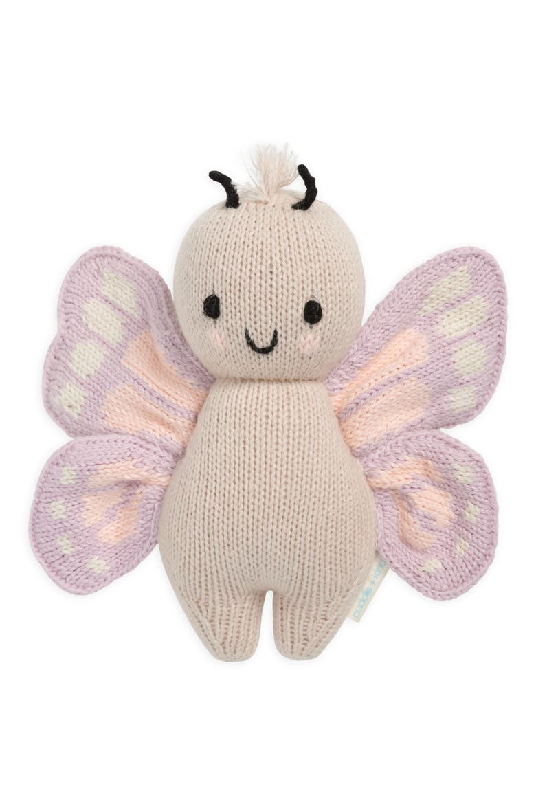 Baby Butterfly Cotton Stuffed Animal, Main, color, VIOLET
