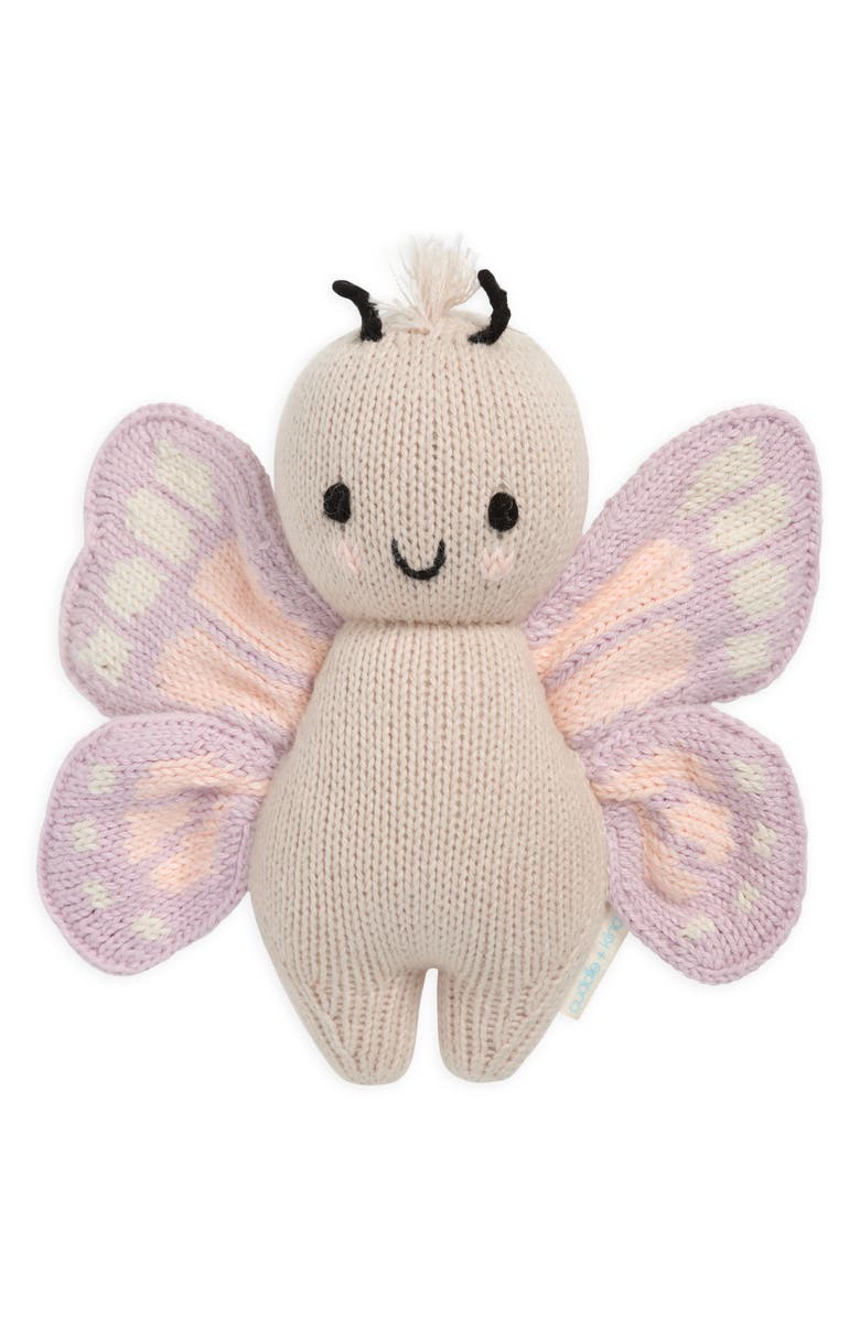 cuddle+kind Baby Butterfly Cotton Stuffed Animal, Main, color, 