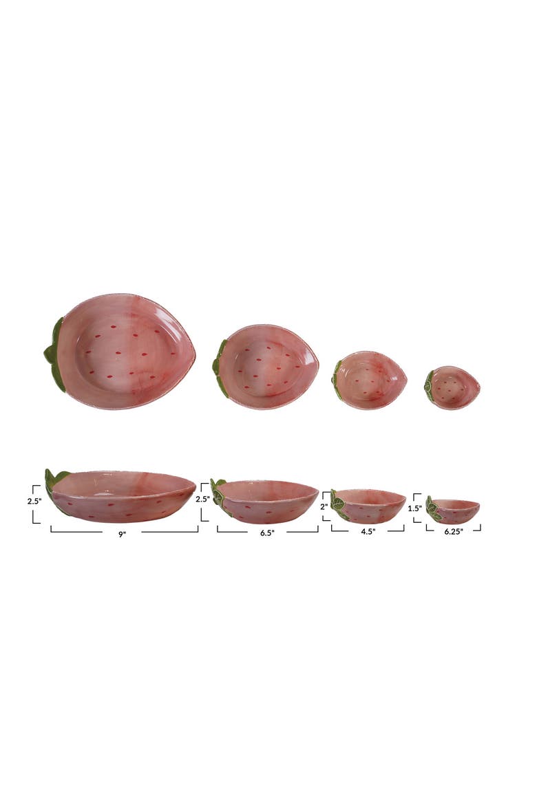 Strawberry Shaped Nesting Bowls, Alternate, color, Pink