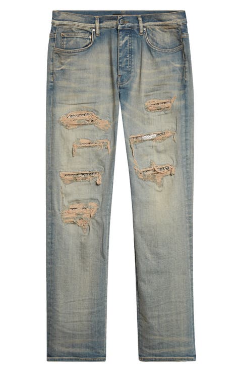 Snake Stud Slim Jeans (Antique Indigo)