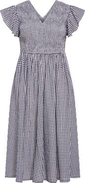 City Chic Laureli Gingham Flutter Sleeve Midi Dress