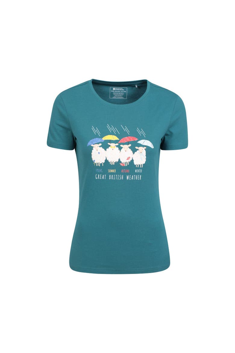 Great British Weather T-shirt, Main, color, Teal