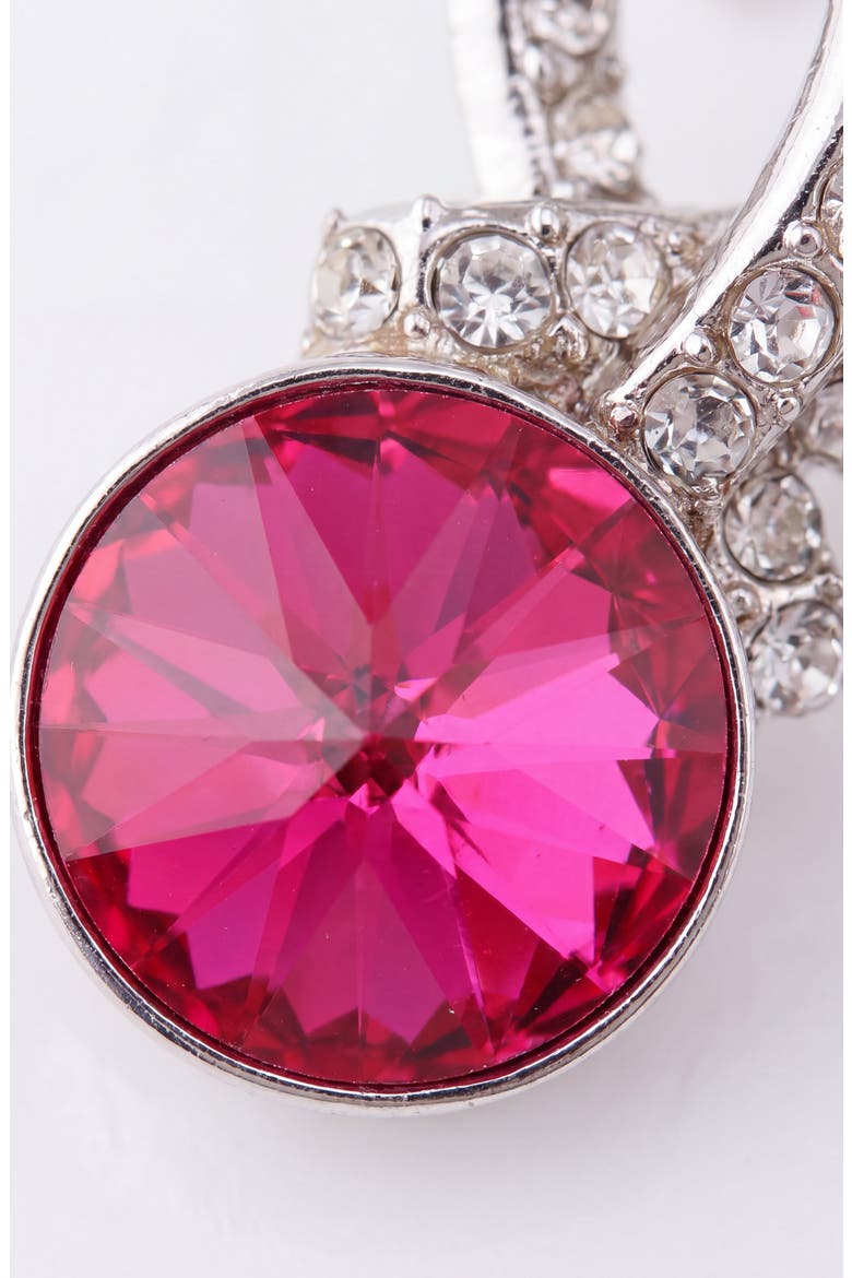 Crystal Flower Drop Earrings, Alternate, color, Pink