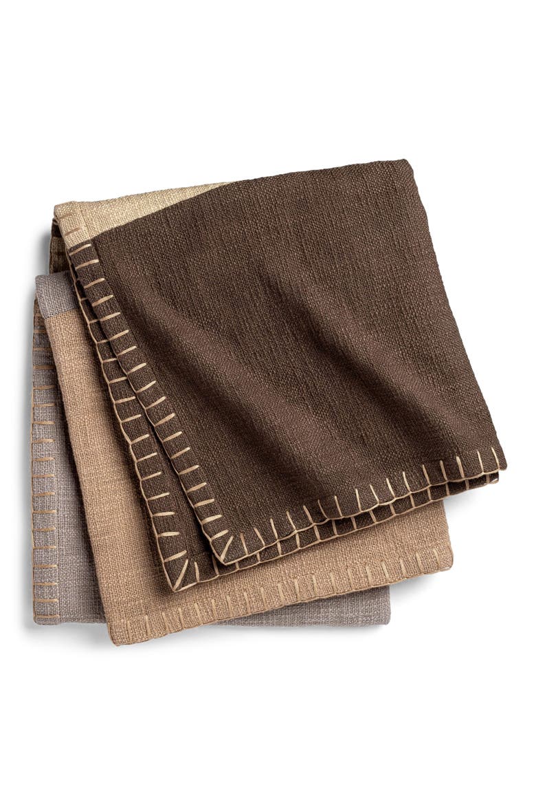 Stitchscape Fringe Throw Blanket, Main, color, BROWN