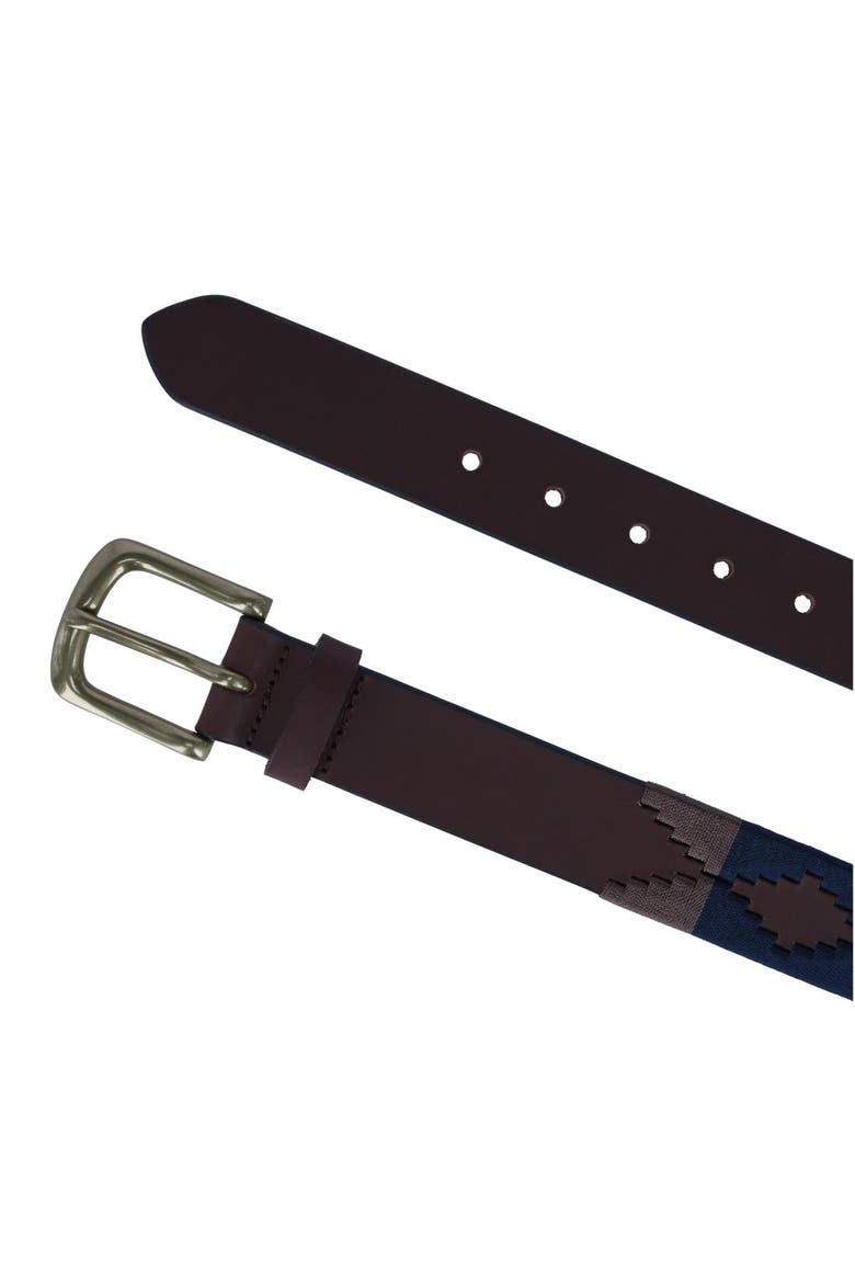 Men's Hand Stitched 35mm Polo Belt, Alternate, color, Navy/Light Brown