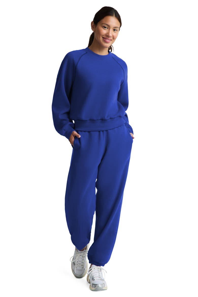 Luxefleece Colorblocked Sweatshirt, Alternate, color, ULTRA BLUE COLOR BLOCK
