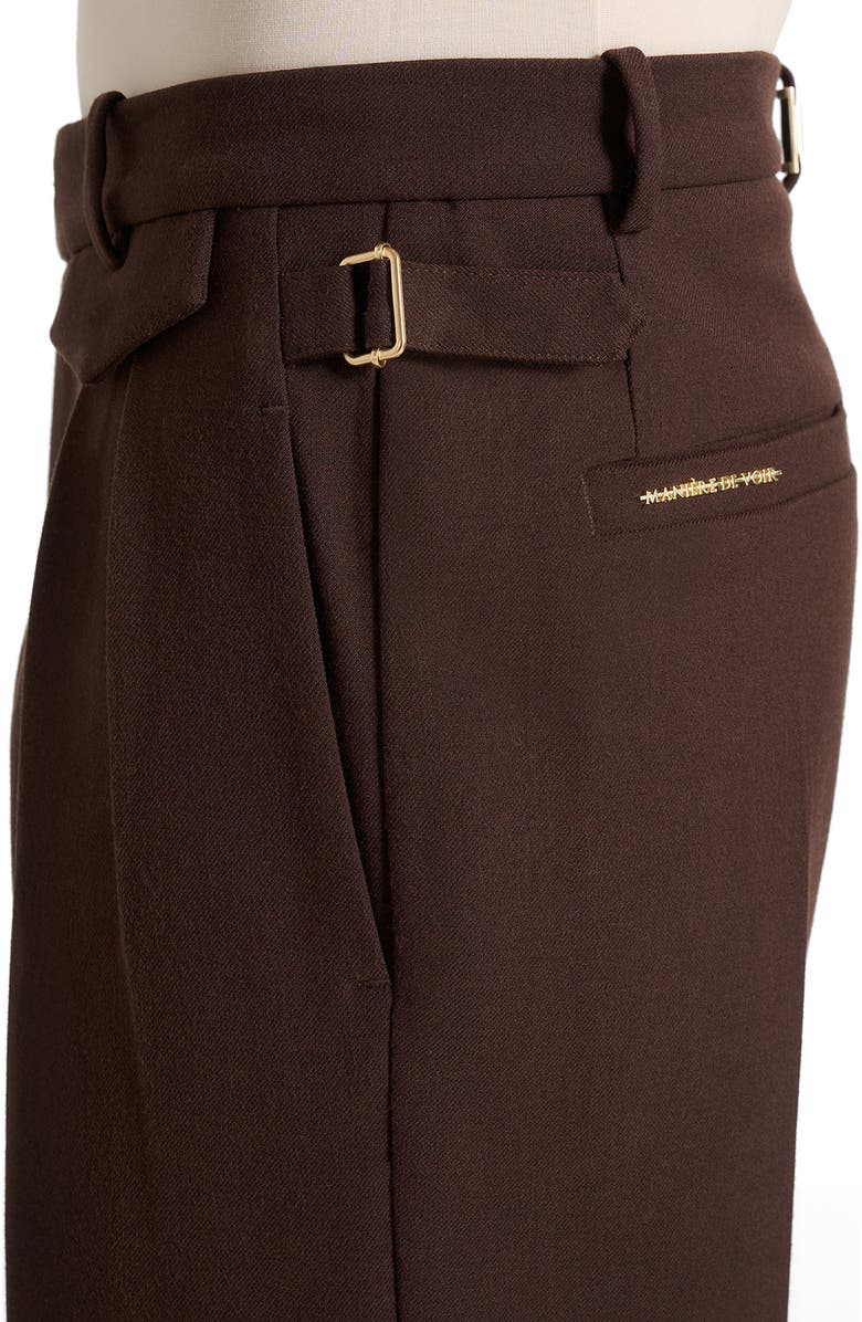 Manière De Voir Pierre Relaxed Fit Pleated Tailored Trousers, Alternate, color, Brown