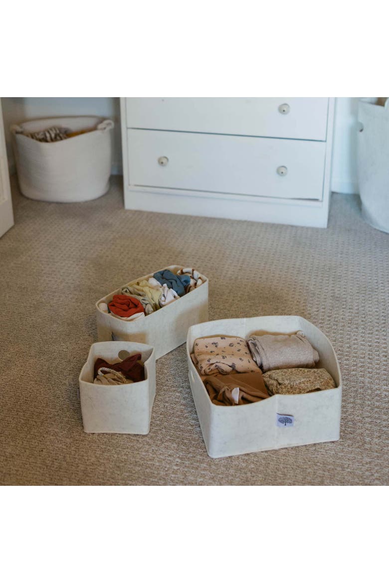 3 Pack Felt Drawer Organizers, Alternate, color, White