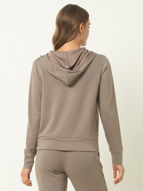 Single Stitch Ultra Soft Full Zip Hoodie In Brown