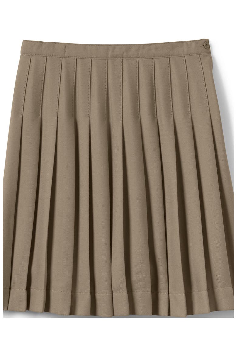 School Uniform Girls Solid Pleated Skirt Below the Knee, Alternate, color, Khaki
