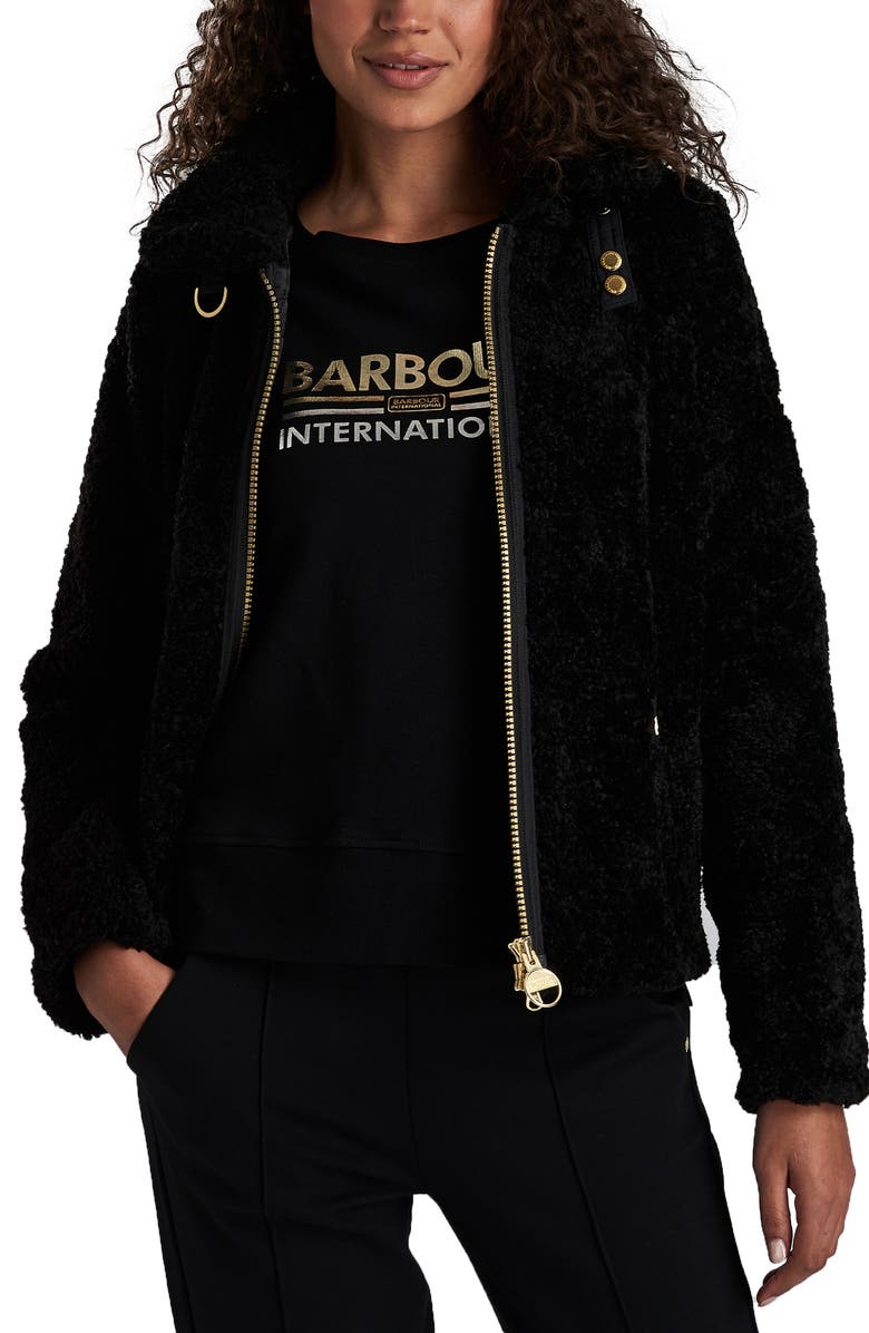 Barbour International Langstone Faux Fur Coat, Alternate, color, 