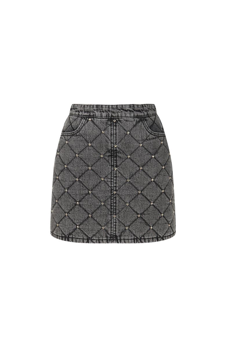 Nocturne Quilted Jean Skirt, Alternate, color, 