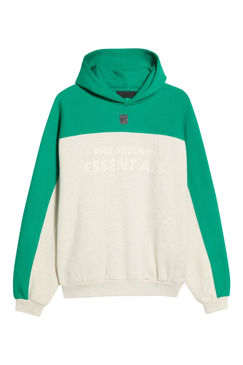 Philadelphia Eagles 90s Relaxed Colorblock Hoodie, Main, color, CONCRETE HEATHER/ GOLF GREEN