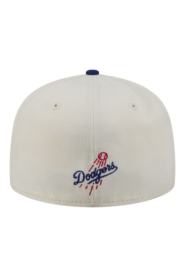 Men's New Era  Cream Los Angeles Dodgers Two-Tone Stitch 59FIFTY Fitted Hat, Alternate, color, Cream