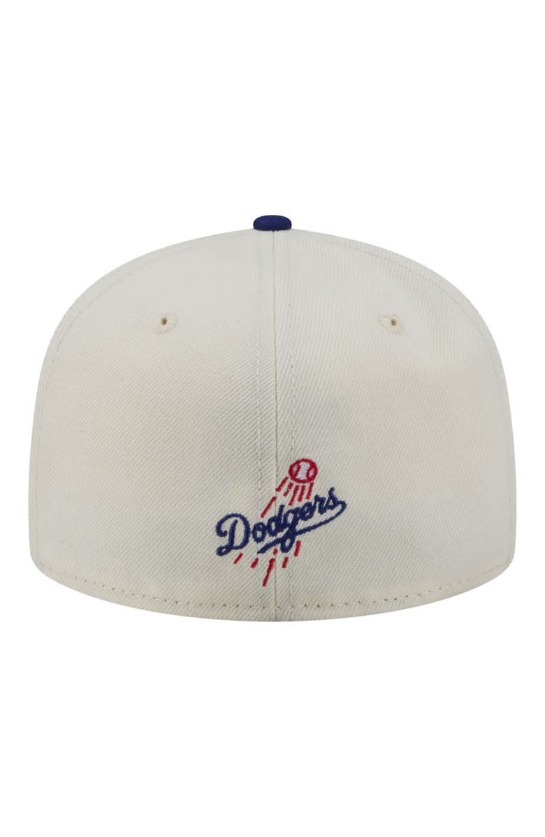New Era Men's New Era  Cream Los Angeles Dodgers Two-Tone Stitch 59FIFTY Fitted Hat, Alternate, color, Cream