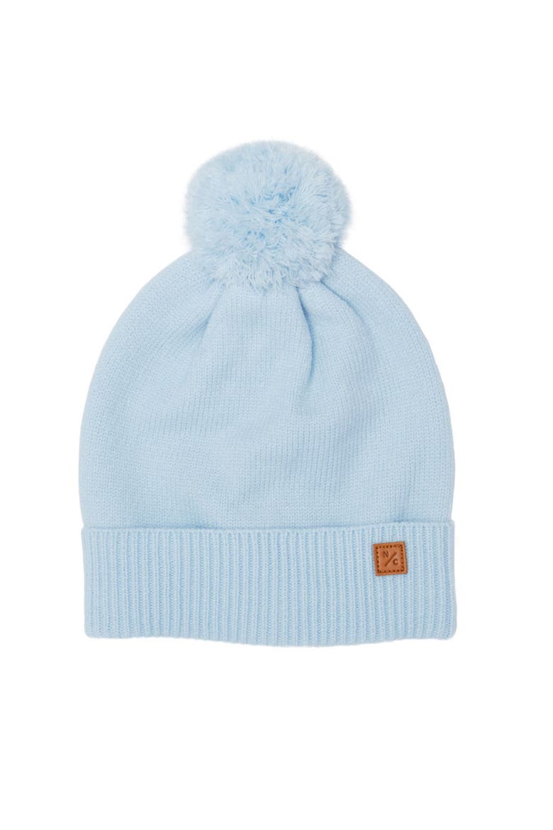 Knit Winter Hat with Knit Pom, Main, color, Cloud Blue