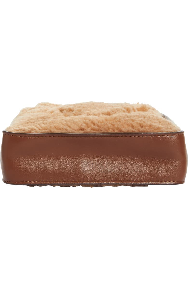 Stella McCartney Mini Faux Shearling & Faux Leather Crossbody Bag, Alternate, color,
