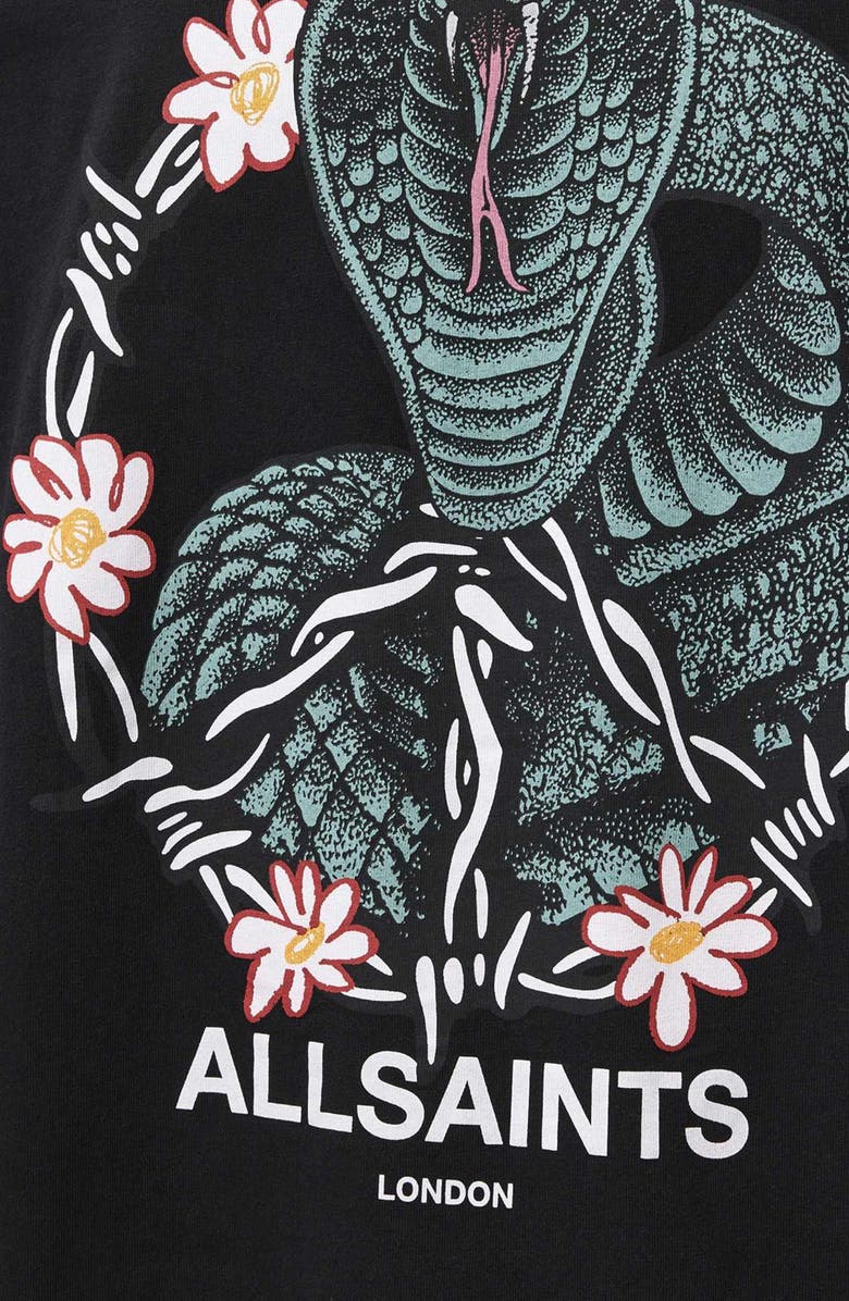 AllSaints Snakebite T-Shirt, Alternate, color, Washed Black