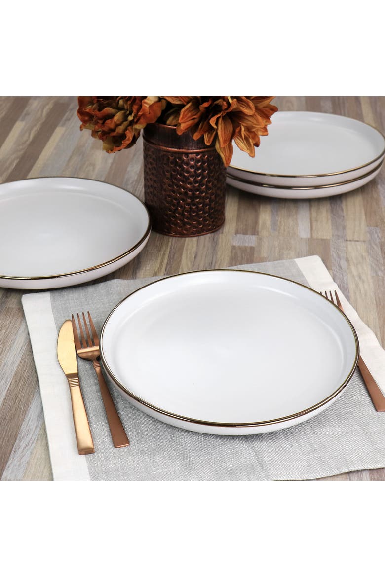 Arthur 6 Piece Stoneware Dinner Plate Set, Alternate, color, White