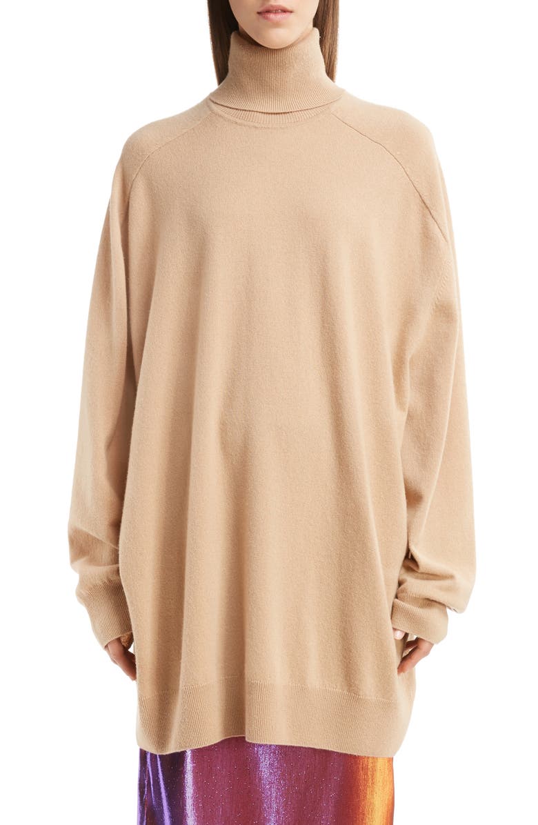 Dries Van Noten Oversized Cashmere Turtleneck Sweater, Main, color, 
