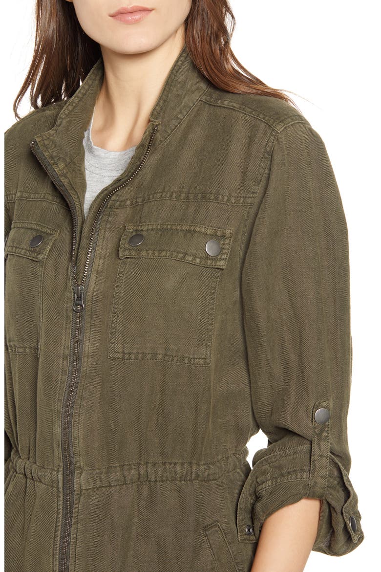 Linen Blend Field Jacket, Alternate, color, OLIVE SARMA