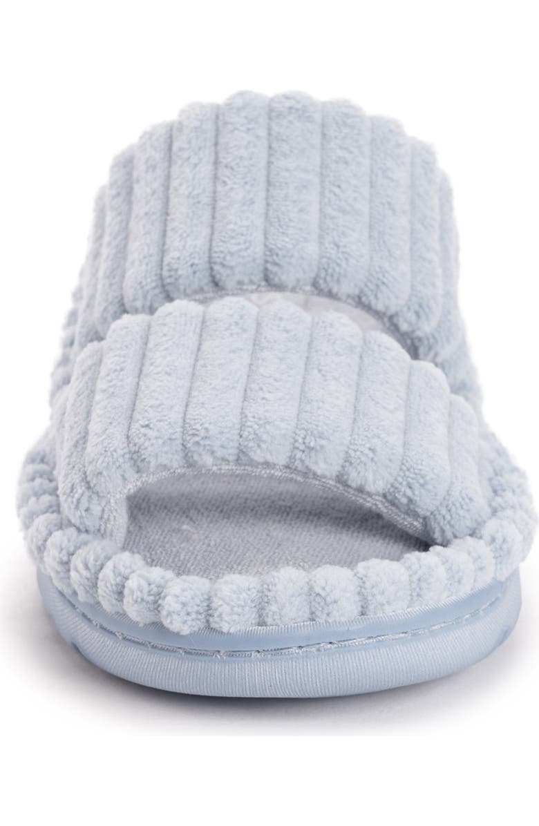 MUK LUKS Cloud Ribbed Terry Double Strap Slide Slipper, Alternate, color,